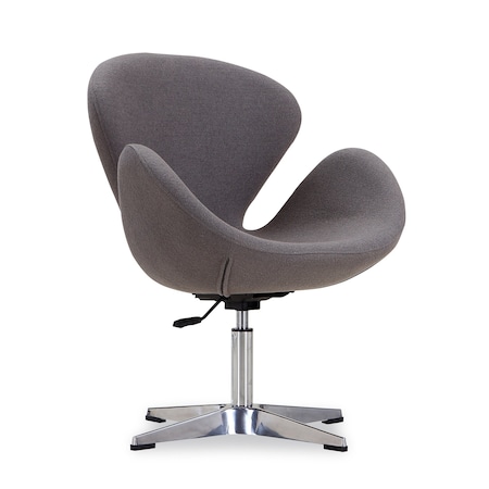 Manhattan Comfort Raspberry Adjustable Swivel Chair in Grey and Polished Chrome AC038-GY